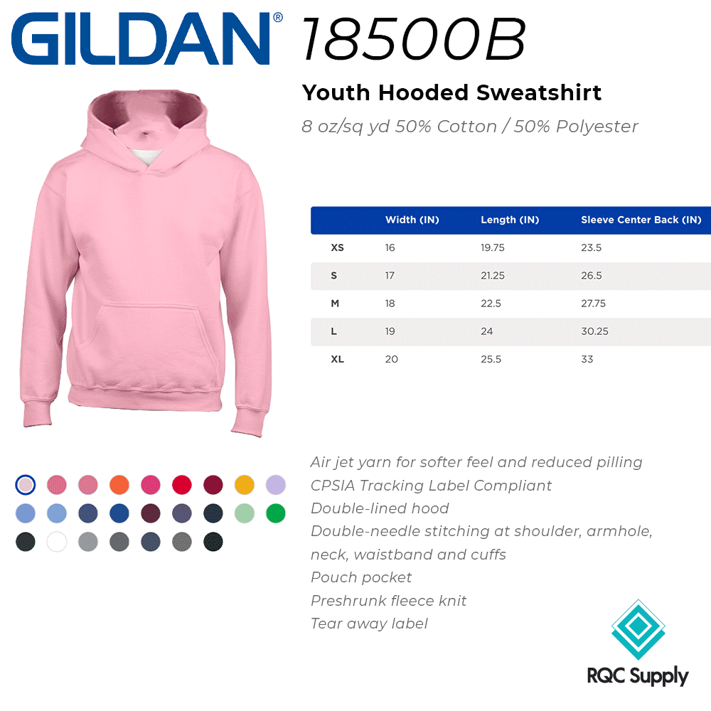 18500B Gildan Youth Hooded Sweatshirt