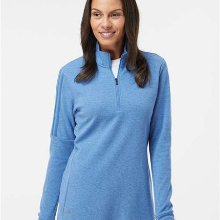 Adidas Women's 3-Stripe Quarter-Zip Sweater Pullover - A555