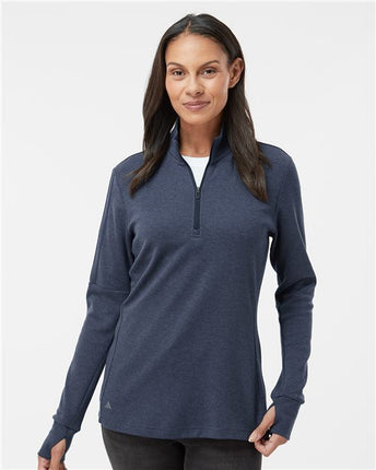 Adidas Women's 3-Stripe Quarter-Zip Sweater Pullover - A555