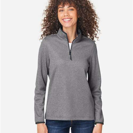 Core 365 Women's Venture Heathered Stripe Quarter-Zip Pullover - CE73W