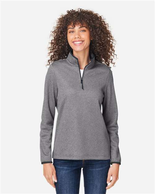 Core 365 Women's Venture Heathered Stripe Quarter-Zip Pullover - CE73W