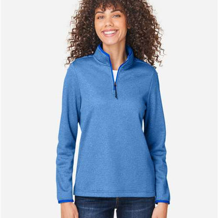Core 365 Women's Venture Heathered Stripe Quarter-Zip Pullover - CE73W