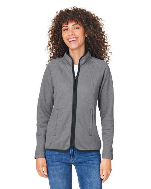 Core 365 Women's Venture Heathered Stripe Full-Zip - CE72W