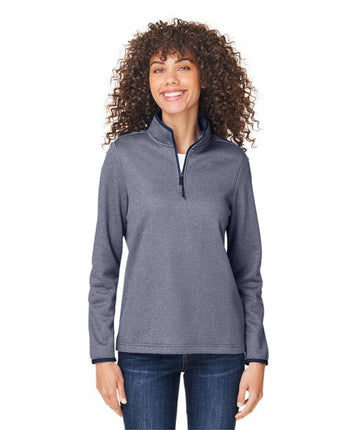 Core 365 Women's Venture Heathered Stripe Quarter-Zip Pullover - CE73W