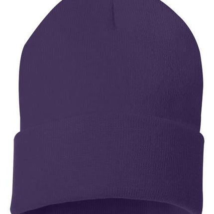 Sportsman 12" Solid Cuffed Beanie - SP12