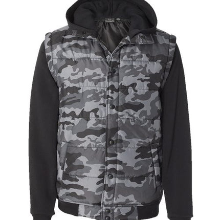 Burnside Men's Nylon Vest with Fleece Sleeves - 8701