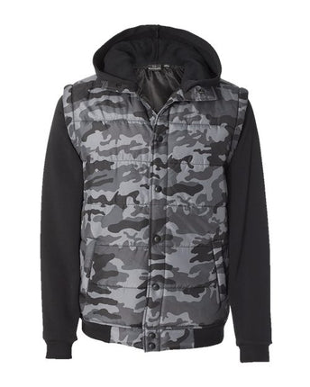 Burnside Men's Nylon Vest with Fleece Sleeves - 8701