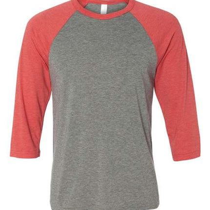 Bella + Canvas Unisex Three-Quarter Sleeve Baseball Tee - 3200