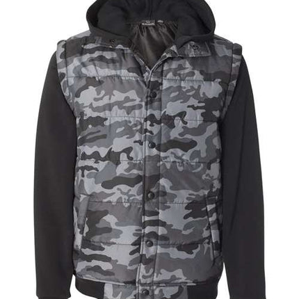 Burnside Men's Nylon Vest with Fleece Sleeves - 8701