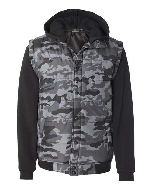 Burnside Men's Nylon Vest with Fleece Sleeves - 8701