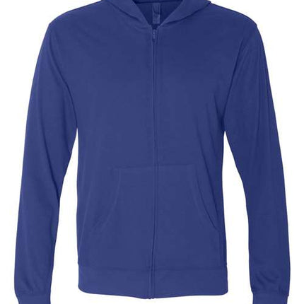 Unisex Sueded Long Sleeve Hooded Full Zip T-Shirt