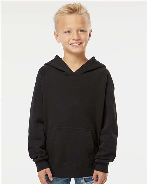 Independent Trading Co Youth Lightweight Special Blend Raglan Hooded Sweatshirt - PRM15YSB