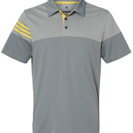Adidas Men's Heathered 3-Stripes Colorblocked Polo - A213