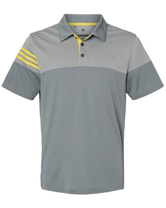 Adidas Men's Heathered 3-Stripes Colorblocked Polo - A213