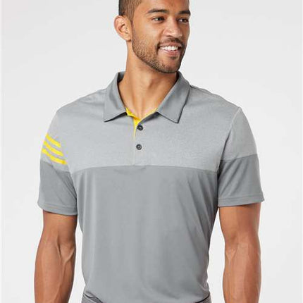 Adidas Men's Heathered 3-Stripes Colorblocked Polo - A213