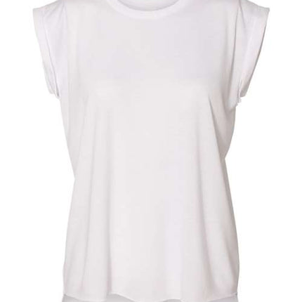 Bella + Canvas Women’s Flowy Rolled Cuffs Muscle Tee - 8804