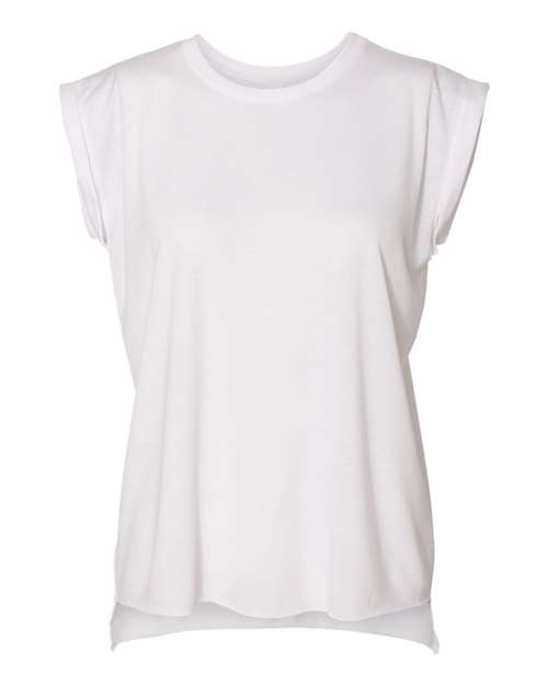 Bella + Canvas Women’s Flowy Rolled Cuffs Muscle Tee - 8804