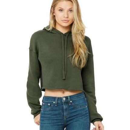 Bella + Canvas Women's Crop Fleece Hoodie Sweatshirt - 7502