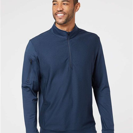 Adidas Men's Performance Textured Quarter-Zip Pullover - NE725