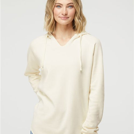 Independent Trading Co Women’s Lightweight California Wave Wash Hooded Sweatshirt - PRM2500