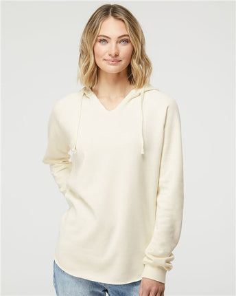 Independent Trading Co Women’s Lightweight California Wave Wash Hooded Sweatshirt - PRM2500