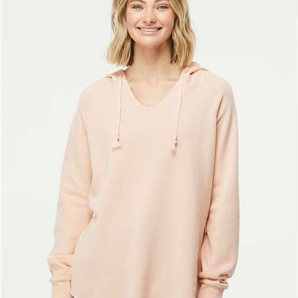 Independent Trading Co Women’s Lightweight California Wave Wash Hooded Sweatshirt - PRM2500