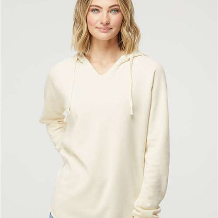 Independent Trading Co Women’s Lightweight California Wave Wash Hooded Sweatshirt - PRM2500