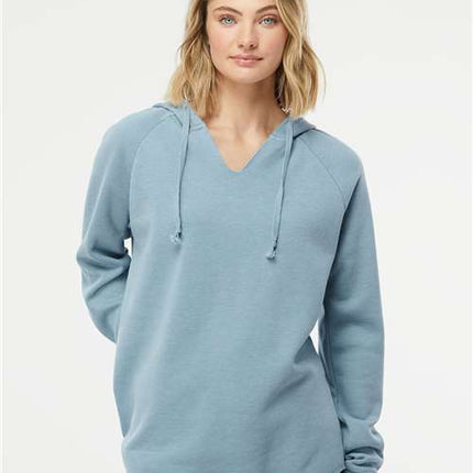Independent Trading Co Women’s Lightweight California Wave Wash Hooded Sweatshirt - PRM2500