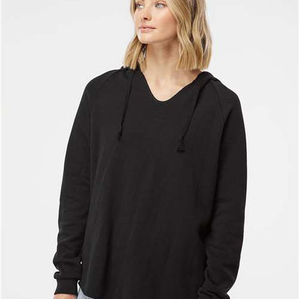 Independent Trading Co Women’s Lightweight California Wave Wash Hooded Sweatshirt - PRM2500