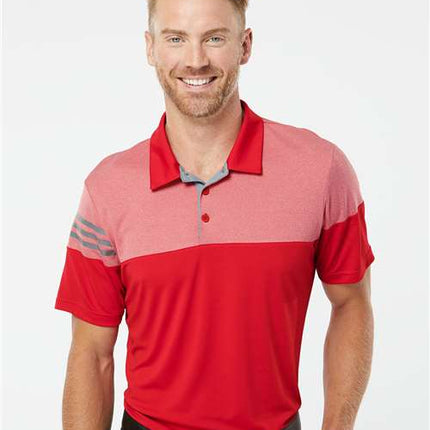 Adidas Men's Heathered 3-Stripes Colorblocked Polo - A213