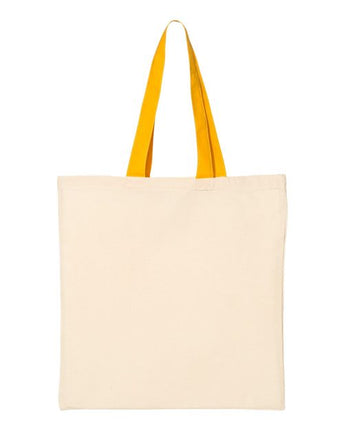 Q-Tees Economical Tote with Contrast-Color Handles - QTB6000