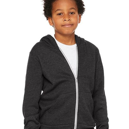 Bella + Canvas Youth Sponge Fleece Full-Zip Hoodie Sweatshirt - 3739Y