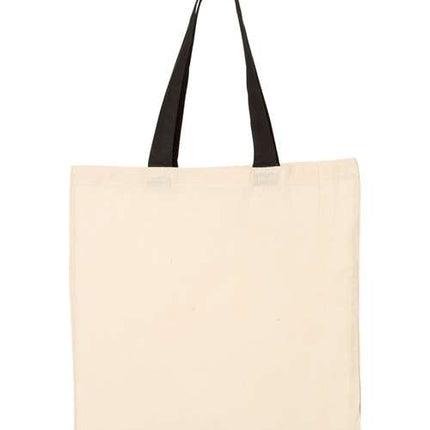 Q-Tees Economical Tote with Contrast-Color Handles - QTB6000