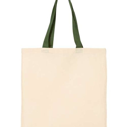 Q-Tees Economical Tote with Contrast-Color Handles - QTB6000