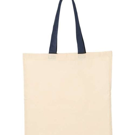 Q-Tees Economical Tote with Contrast-Color Handles - QTB6000