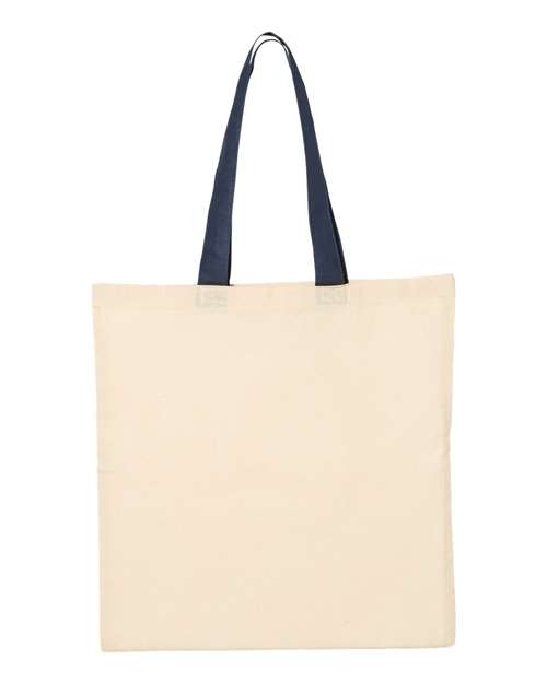 Q-Tees Economical Tote with Contrast-Color Handles - QTB6000