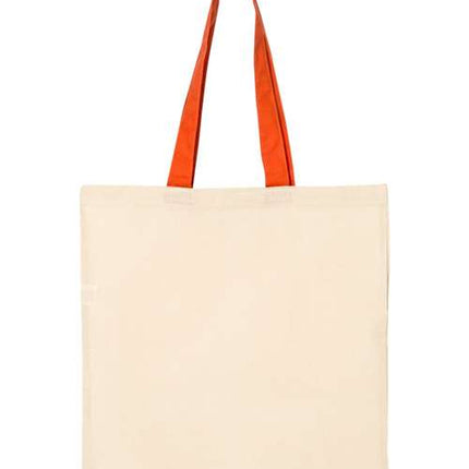 Q-Tees Economical Tote with Contrast-Color Handles - QTB6000