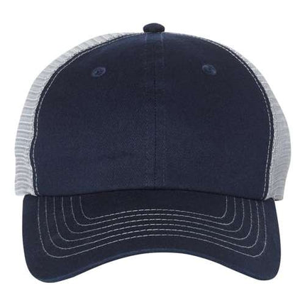 Contrast-Stitch Mesh-Back Cap