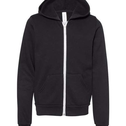 Bella + Canvas Youth Sponge Fleece Full-Zip Hoodie Sweatshirt - 3739Y