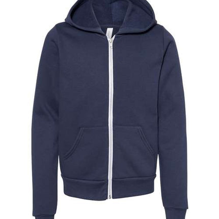 Bella + Canvas Youth Sponge Fleece Full-Zip Hoodie Sweatshirt - 3739Y