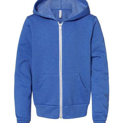 Bella + Canvas Youth Sponge Fleece Full-Zip Hoodie Sweatshirt - 3739Y