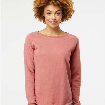 Independent Trading Co Women's California Wave Wash Crewneck Sweatshirt - PRM2000
