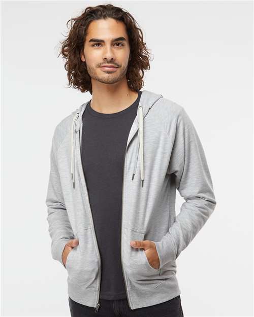 Independent Trading Unisex Icon Lightweight Loopback Terry Full-Zip Hooded Sweatshirt - SS1000Z