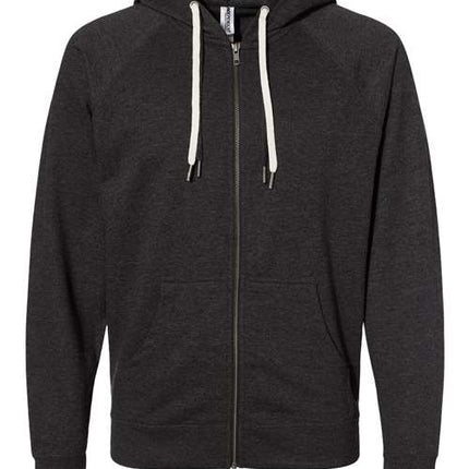 Independent Trading Unisex Icon Lightweight Loopback Terry Full-Zip Hooded Sweatshirt - SS1000Z