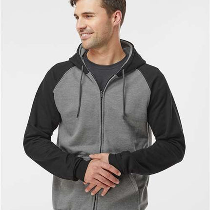 King Fashion Fleece Raglan Hooded Full-Zip Sweatshirt - KF4048