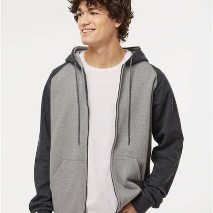 King Fashion Fleece Raglan Hooded Full-Zip Sweatshirt - KF4048