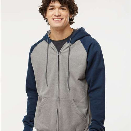 King Fashion Fleece Raglan Hooded Full-Zip Sweatshirt - KF4048