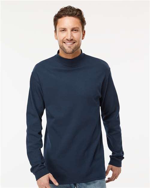King Fashion Jersey Interlock Mockneck Long Sleeve T-Shirt - KF4600