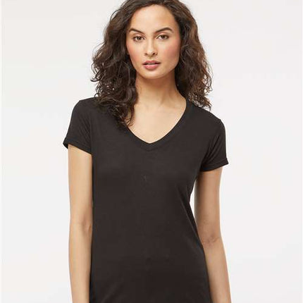 M&O Women's Deluxe Blend V-Neck T-Shirt - 3542