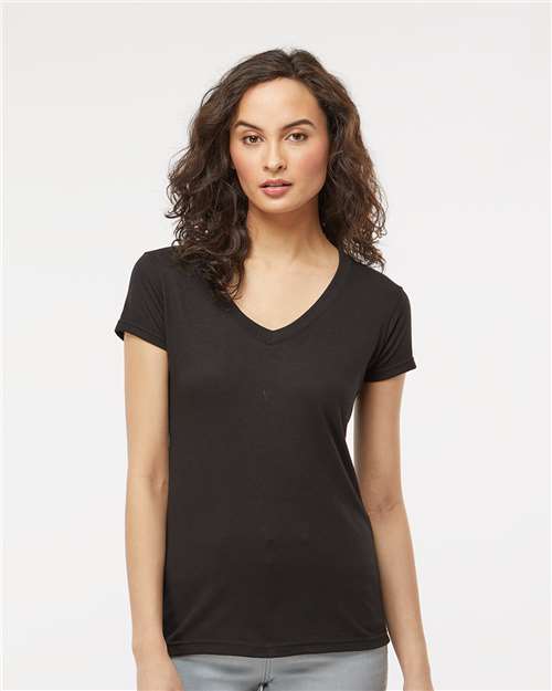 M&O Women's Deluxe Blend V-Neck T-Shirt - 3542